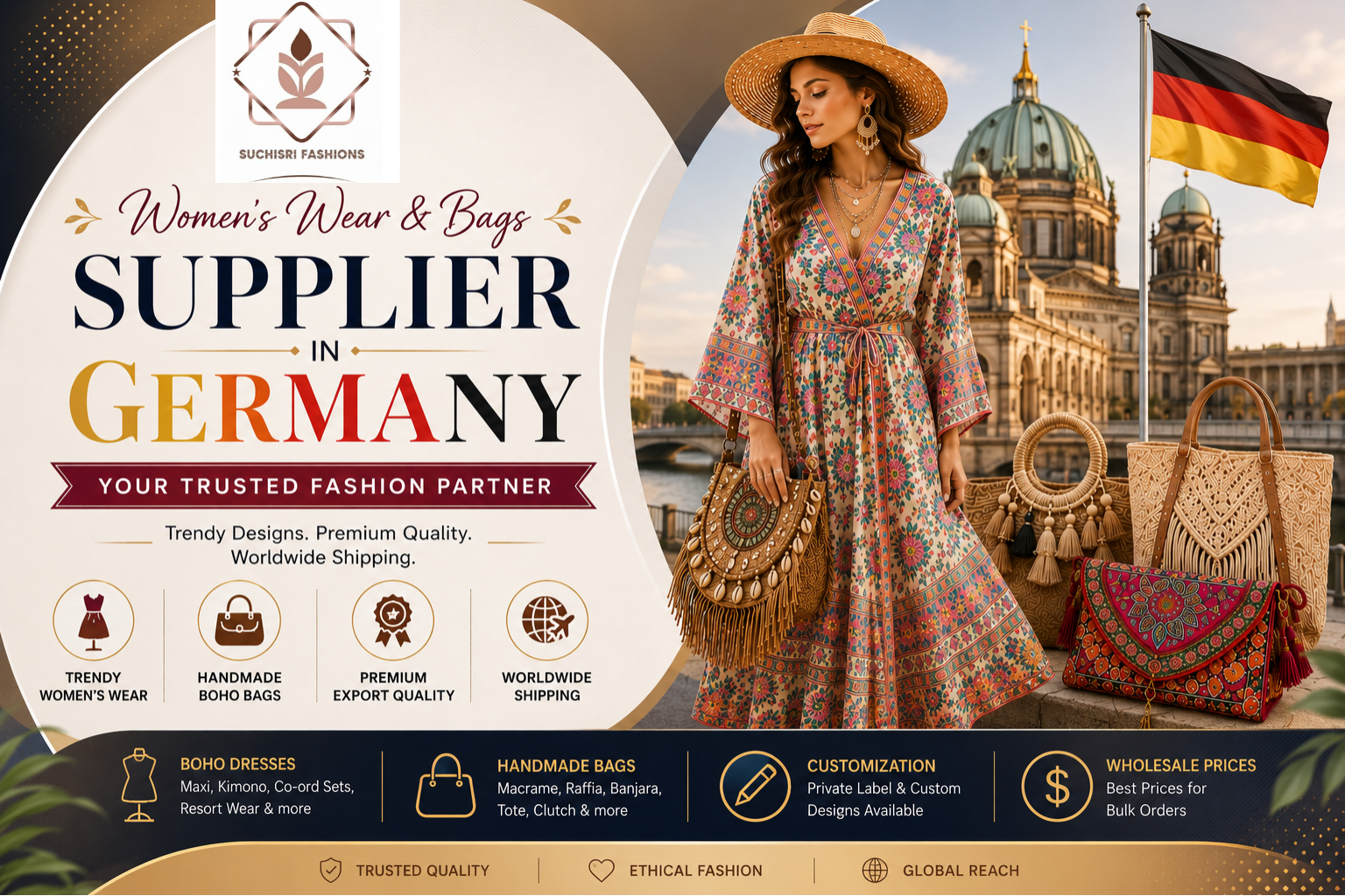 Best Womens Wear and Bags Supplier in Germany | Suchisri Fashions